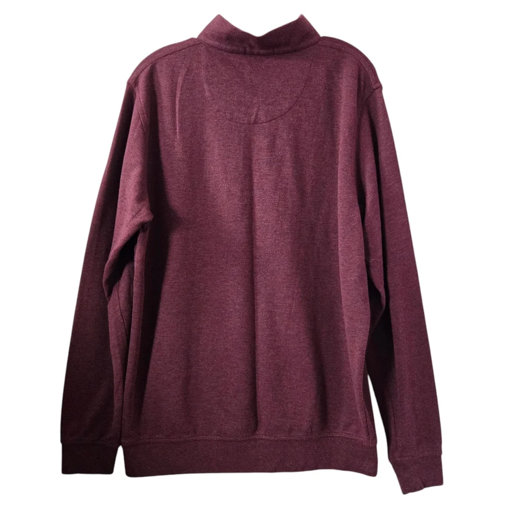 Peter Millar Crown Comfort Interlock 1/4 Zip Pullover Sweater Burgundy Red Large